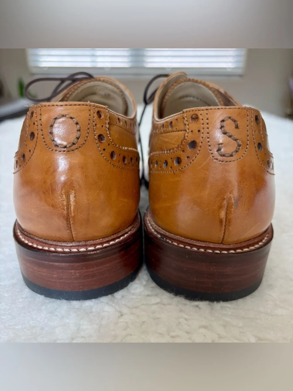 Oliver Sweeney Serpentine Cognac Wingtip Brogue Derby Shoes size 9